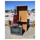 Bookshelf, Vacuum and Large TV
