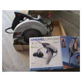 Circular Saw, Dremel Driver, Grinder