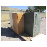 Wood 3-Compartment Locker, 3) Filing Cabinets