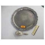 F B Robers Silver Plated Serving Tray, Vintage