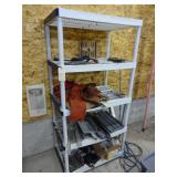 Plastic Shelf w/ Contents of Metal, Welding Gloves