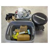 Totes of Electrical Supplies, Shop Stool, Security