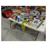 Table, Wire Cutters, Drill Bits, Propane Torch,