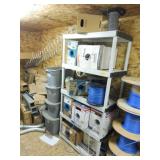 Shelf, Partial Rolls of CAT 5e, Coaxial Cable,