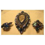 Aquamarine Brooch & Earrings Sarah