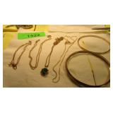 Aquamarine Necklace, 3) Gold Colored Necklaces