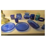 Cut Glass Cobalt Blue Fluted Vase 4"