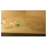 Footed Cake Plate, 2 Butter Dishes & More