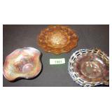 2) Amethyst Indecent Carnival Ornate Bowls,