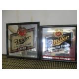 Miller And Miller Light Mirrored Bar Signs
