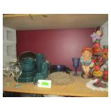 Green Dish Set, Cookie Jar, Kitchen Decor, Wine
