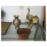 Vase Made in India, Bronze Elephant