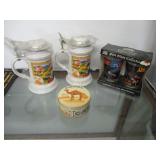 2) Camel Steins and Lighter with Seal