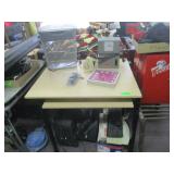 Computer Desk, Punch Clock, Shredder, Key