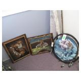Framed Painting Wall Decor On Black Velvet