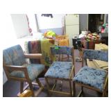 3) Bar Stool Chairs, Area Carpet, Cloths Rack