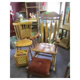 Wood Rocking Chair, Wood Chair, Magazine Rack