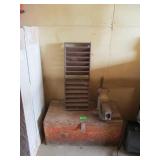 Wood Storage Box, Vice, Metal Grate