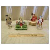 English Ceramic Figurines and Music Box Figurine