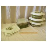 Green Spring Blossom Pyrex Dishes