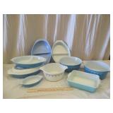 Blue/White, Teal/White Pyrex Dish Sets
