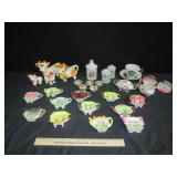 Ceramic Tea Bag Holders, Cow Creamers and S&P,