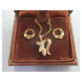 Black Hills Gold Necklace & Earring Set