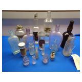 Old Bottles, Purple Whiskey, Ink, Vinegar, Honey