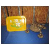 Vintage TV Tray Set, Chandelier Frame