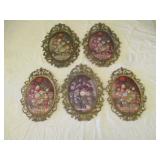 5) Vintage Metal Frame Oval Pictures