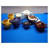 Vintage Tea Pots And Matching Cups, 2 Mugs