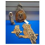 Folk Art Owl Collection One Of A Kind