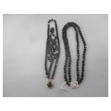 Vintage Glass Bead Chocker And Necklace