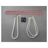 Pearl Necklace .925 Clasp, Earring Posts, Heavy