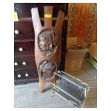 Decorative Wood Piece, Metal Magazine Rack