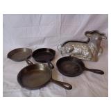 Cast Iron Pans, Wagner Ware, Lamb Mold