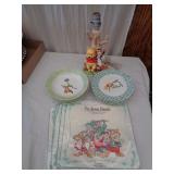 Winnie The Pooh Lamp And Dishes, Disney Squares