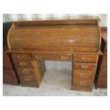 Oak Roll Top Desk With Light