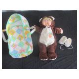 Cabbage Patch Doll And Quilted Bed