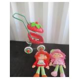 Strawberry Shortcake Dolls And Stroller