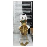 Small Metal Chair, 2) Racks and Frog Trumpeteer