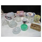 Crystal- Like Balls, Canister, Glass Tray, Hobknob