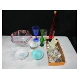 Seashell Plate, Seashells, Blue Glass