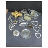 Silver Colored Trays, Rings, Baskets