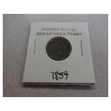 1859 Copper Nickel Indian Head Penny