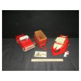 Red Tonka Truck, Boat, Trailer