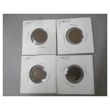 1900 & 3) 1907 Indian Head Cents