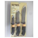 Set Of 3) Old Timer Knives With Woven Fabric