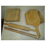 Butcher Block, Pizza Stick, Rolling Pin