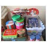 Christmas Tins, Plate, Gift Bags
